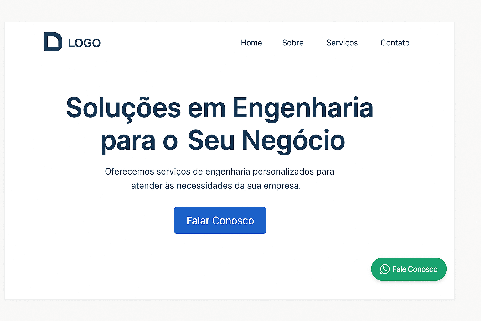 Criação de site profissional com SEO: o que sua empresa precisa saber antes de contratar - Renoma Digital Exemplo de site profissional com navegação clara e botão de contato direto via WhatsApp.