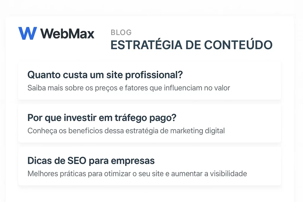 Site profissional para gerar vendas: checklist com 10 itens que não podem faltar em 2025 - Renoma Digital layout de blog em site profissional para gerar vendas com artigos organizados e títulos claros