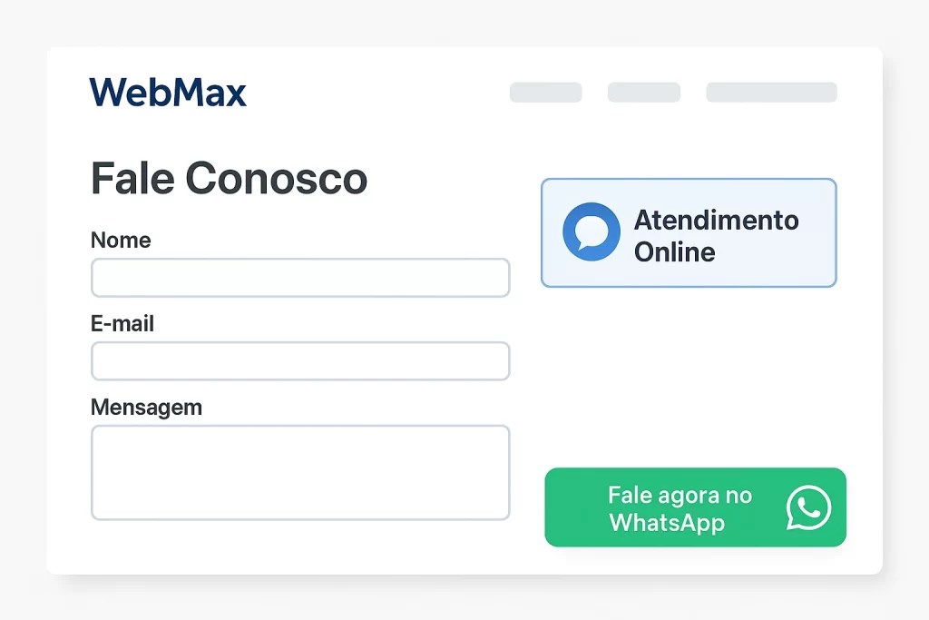 Site profissional para gerar vendas: checklist com 10 itens que não podem faltar em 2025 - Renoma Digital layout de site profissional para gerar vendas com botão do WhatsApp, formulário e chat online
